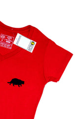 Playera Gato gordo - Negro, Rojo