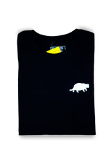 Playera Gato gordo - Blanco, Negro