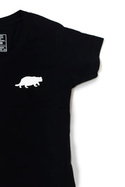 Playera Gato gordo - Blanco, Negro