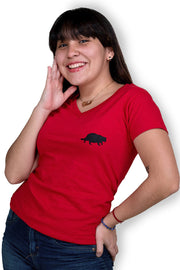 Playera Gato gordo - Negro, Rojo